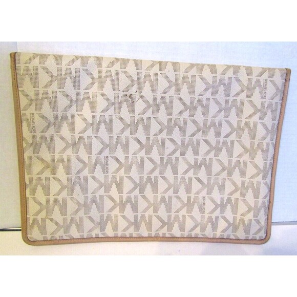 Michael Kors Ipad Case Monogram MK Signature Large Envelope Clutch Purse Logo - Picture 3 of 7